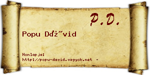 Popu Dávid névjegykártya